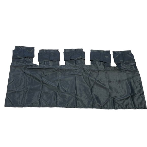 Madison Park Window Valance Knot Tab Top Panel Dark Gray Satin Drapery Beaded - Picture 3 of 9